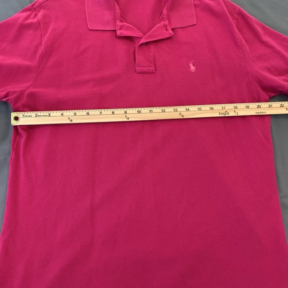 Polo Ralph Lauren Polo Shirt Mens Large Pink Classic Fit Cotton Casual Golf